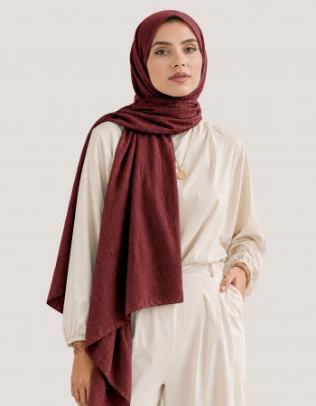 Bambu Şal Bordo